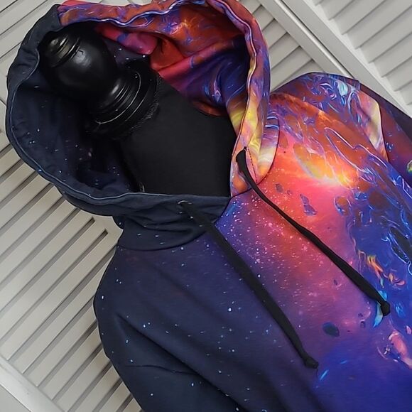 colorful imaginary M space galaxy hoodie sweatshirt - Picture 2 of 9